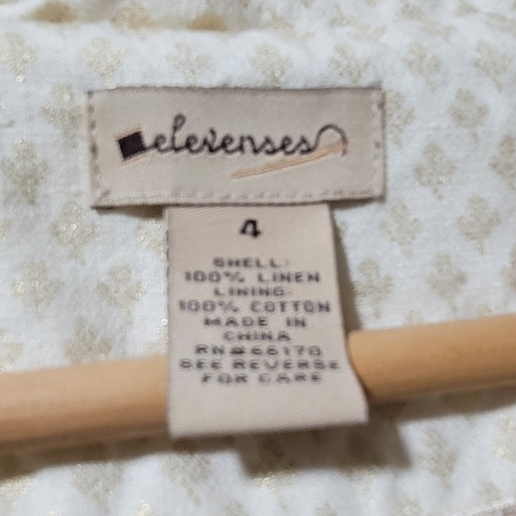 Elevenses Anthropologie blazer cream/white and gold size 4 - Picture 3 of 5